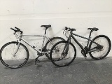 2 bikes Giant, Marin hybrid bikes
