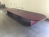 20x5 wood conference table With glass top