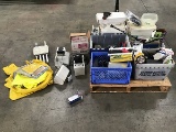 Light bulbs, assorted office supplies, safety vests, Misc electronics, cleaning supplies