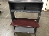 Metal desk with hutch