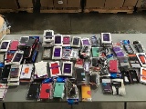 Assorted metro pcs cell phones cases Screen protectors and cart