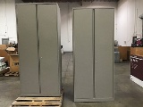 Two metal 2 door cabinets