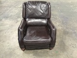 Brown leather single seat couch