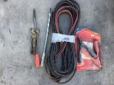 Bulk jumper cable,pair of clamps and three assorted tools