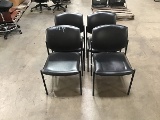 4 black lobby chairs