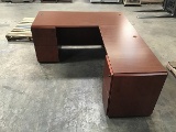 L shape wood office desk