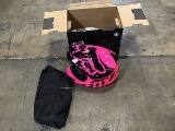 Pink/Black Motocross helmet