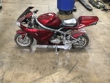 Red pocket rocket mini motorcycle
