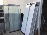 Glass door with additional glass partition 8 metal partitions