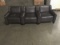 3 brown single couches