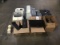 Pallet of assorted office supplies Keyboards, printers, box of monitors,