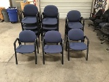 14 blue lobby chairs