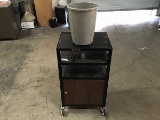 Black cart with mini trash can