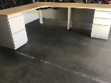 One Office desk(metal and wood )