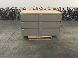 Two sided metal file cabinet