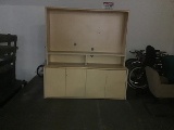 Wood desk with hutch