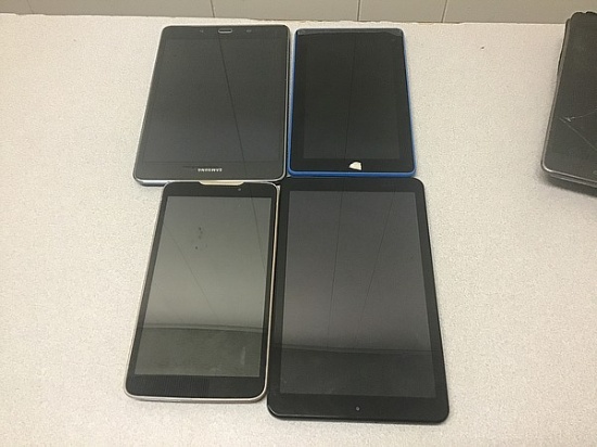Tablets, possibly locked, no chargers, some damage Samsung, amazon,blu