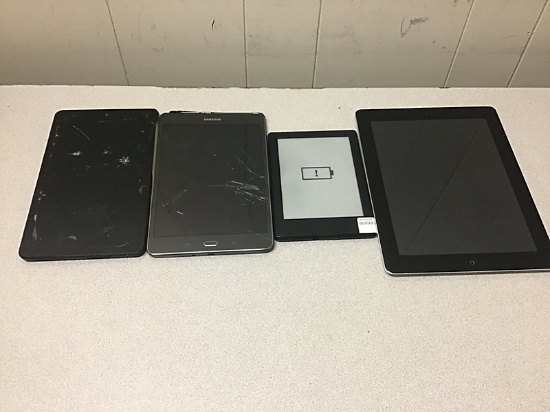 Tablets (Possibly locked Possibly locked, no chargers, some damage