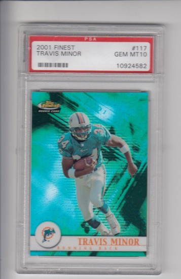 TRAVIS MINOR 2001 TOPPS FINEST REFRACTOR ROOKIE CARD / GRADED PSA 10