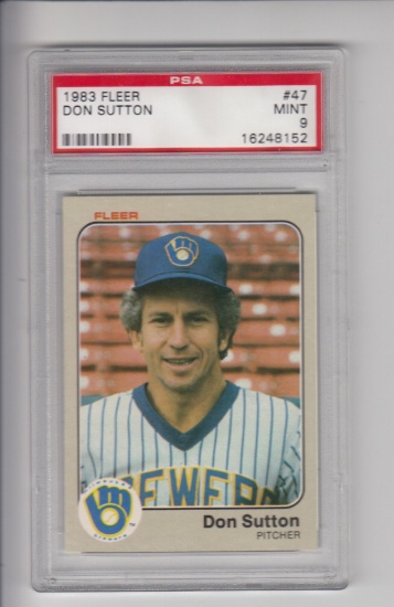 DON SUTTON 1983 FLEER #47 / PSA GRADED