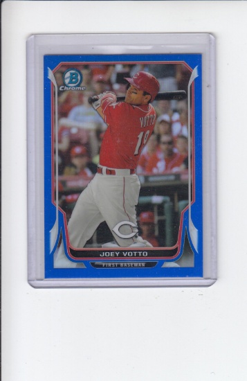 JOEY VOTTO 2014 BOWMAN CHROME BLUE REFRACTOR INSERT