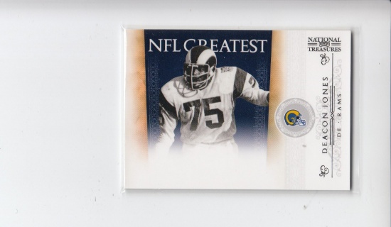 DEACON JONES 2011 PANINI NATIONAL TREASURES NFL GREATEST INSERT