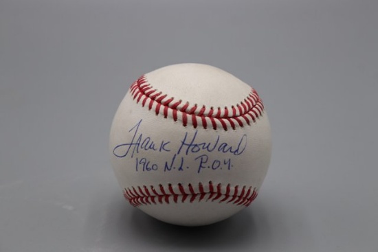 FRANK HOWARD AUTOGRAPH OFFICIAL MLB BASEBALL. INSCRIBED 1960 N.L. ROY. TRI STAR COA