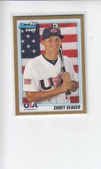 COREY SEAGER 2010 BOWMAN USA GOLD ROOKIE CARD