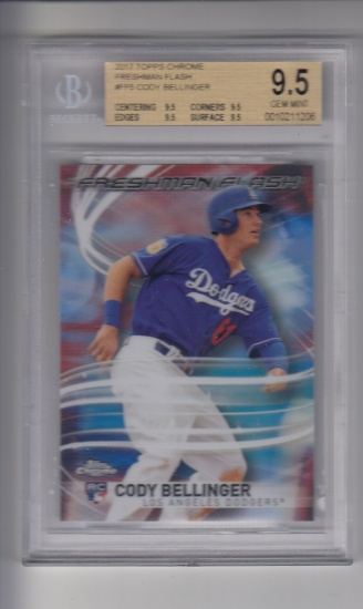 CODY BELLINGER 2017 TOPPS CHROME FRESHMAN FLASH REFRACTOR ROOKIE CARD / BECKETT GRADED