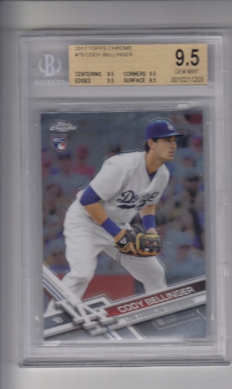 CODY BELLINGER 2017 TOPPS CHROME ROOKIE CARD / BECKETT GRADED