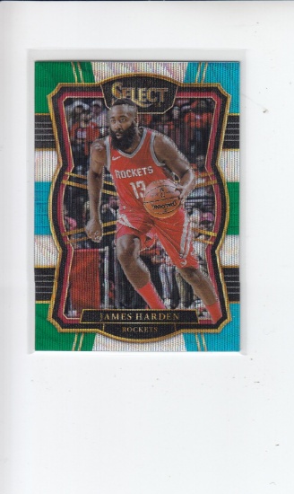 JAMES HARDEN 2017-18 PANINI SELECT TRI-COLOR REFRACTOR