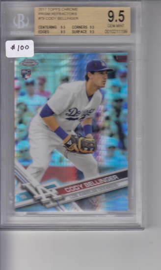 CODY BELLINGER 2017 TOPPS CHROME PRISM REFRACTOR ROOKIE CARD / BECKETT GRADED