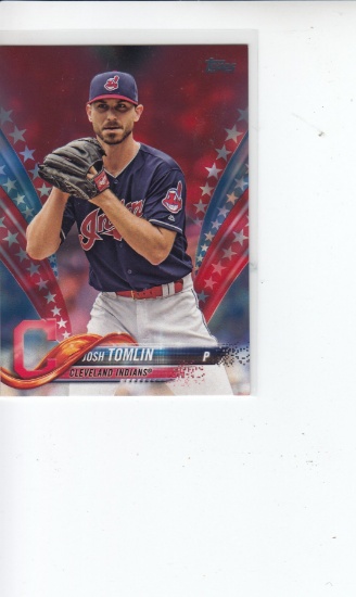 JOSH TOMLIN 2018 TOPPS RED WHITE AND BLUE STARS INSERT