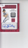 DENNIS ECKERSLEY 2016 PANINI PANTHEON GAME USED JERSEY AUTOGRAPH CARD