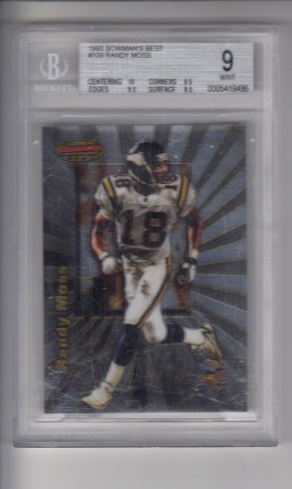 RANDY MOSS 1998 BOWMANS BEST ROOKIE CARD / BECKETT GRADED