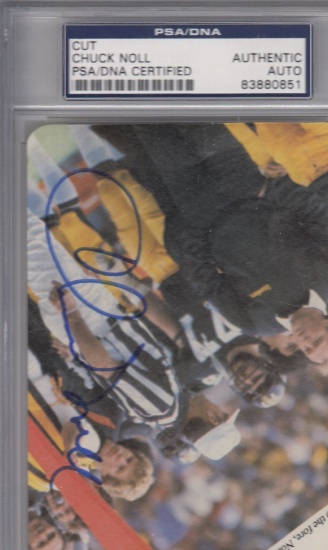 CHUCK NOLL PSA DNA CUT SIGNATURE AUTOGRAPH