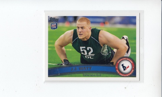 J.J. WATT 2011 TOPPS ROOKIE CARD