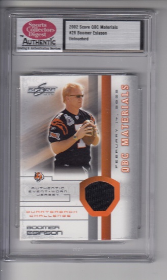 BOOMER ESIASON 2002 SCORE EVENT WORN JERSEY CARD / GRADED