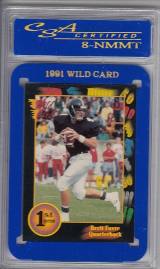 BRETT FAVRE 1991 WILD CARD ROOKIE CARD / GRADED