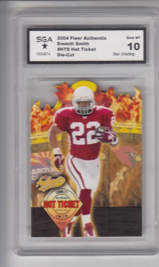 EMMITT SMITH 2004 FLEER AUTHENTIX HOT TICKET DIE CUT / GRADED