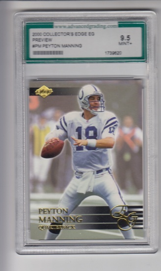 PEYTON MANNING 2000 COLLECTORS EDGE EG PREVIEW / GRADED