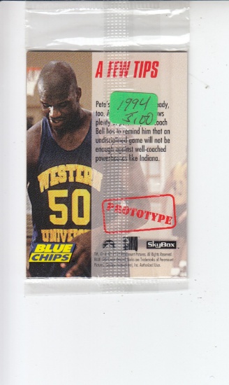 SHAQUILLE O'NEAL 1994 SKYBOX BLUE CHIPS MOVIE PROMO CARD PACK. SEALED