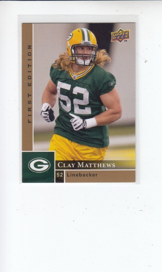 CLAY MATTHEWS 2009 UPPER DECK ROOKIE CARD