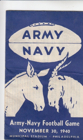 ARMY V NAVY 11/30/1940 MAP AND INFO BOOKLET ABOUT THE GAME AND STADIUM