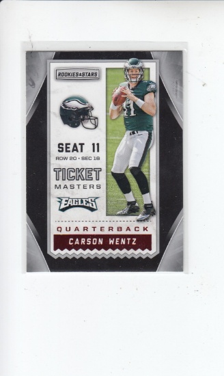 CARSON WENTZ 2016 ROOKIES AND STARS ROOKIE CARD