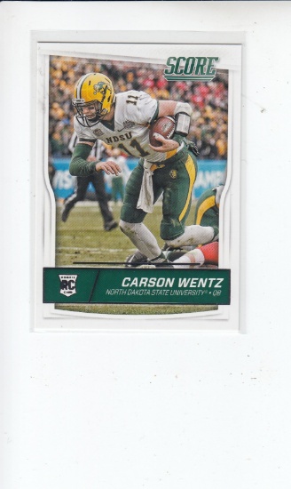 CARSON WENTZ 2016 SCORE ROOKIE CARD