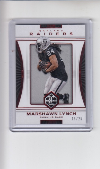 MARSHAWN LYNCH 2017 PANINI LIMITED RED FOIL INSERT