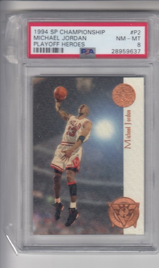 MICHAEL JORDAN 1994-95 SP CHAMPIONSHIP PLAYOFF HEROES INSERT. PSA GRADED