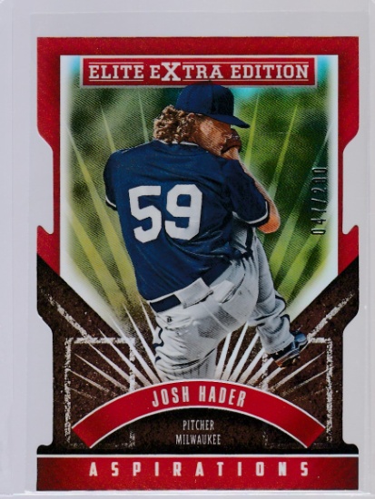 JOSH HADER 2015 DONRUSS ELITE EXTRA EDITION ASPIRATIONS DIE CUT PARALLEL CARD #100