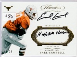 EARL CAMPBELL 2017 PANINI FLAWLESS COLLECTION TEAM SLOGAN AUTOGRAPH CARD WITH HOOKEM HORNS